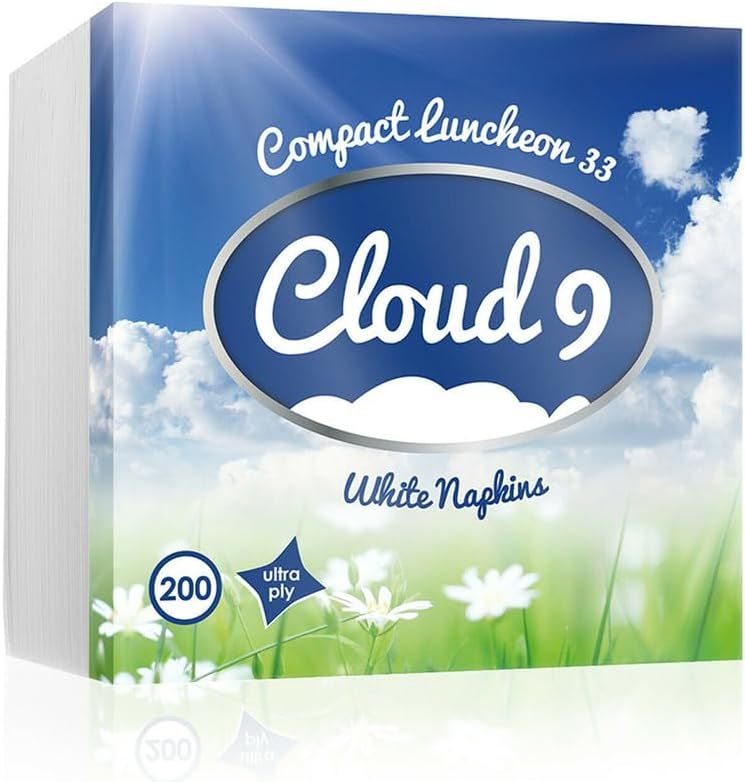 Disposable White Paper Napkins Ultra Ply Serviettes Tissue Paper - 33cm x 33cm