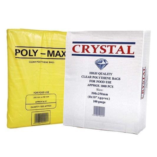 Crystal Clear Polythene Food Storage Bags for Takeaway Foods