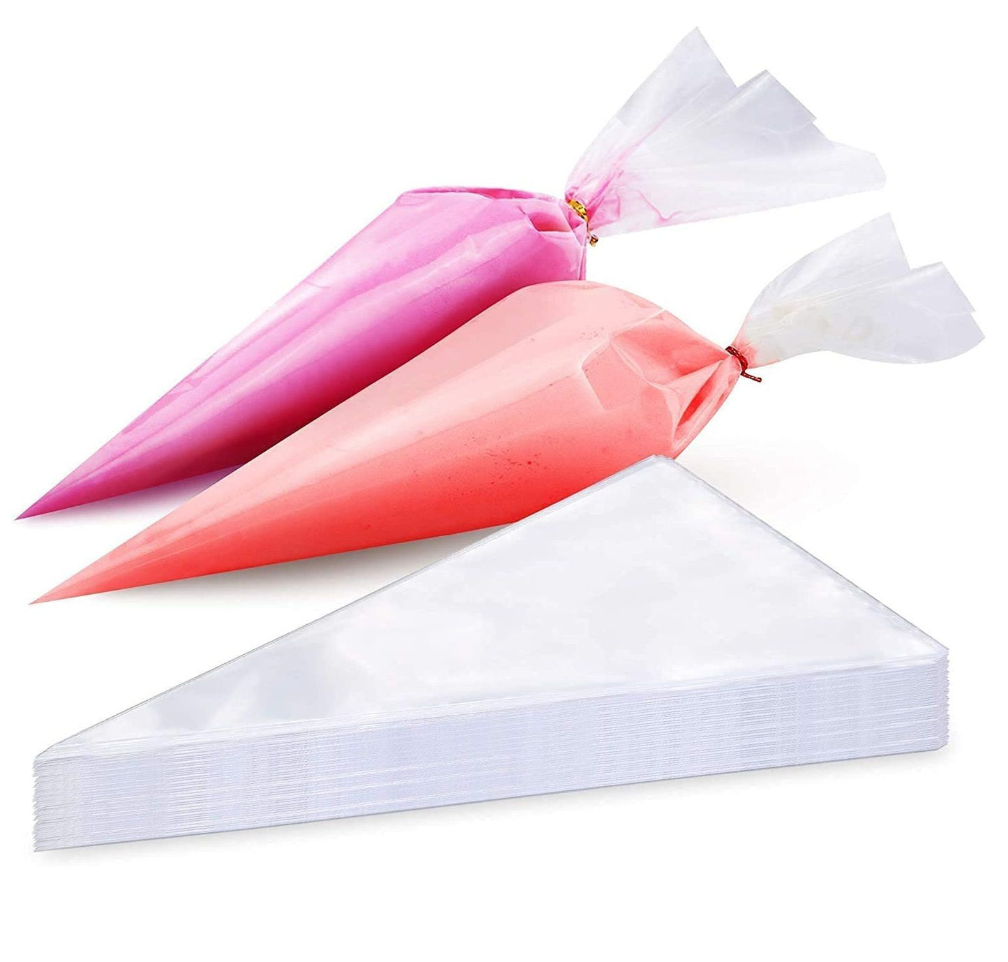 Clear Disposable Icing Bags 18" & 21" Non Sticky Plastic Savoy Piping Bags for Cake Pastry Decoration