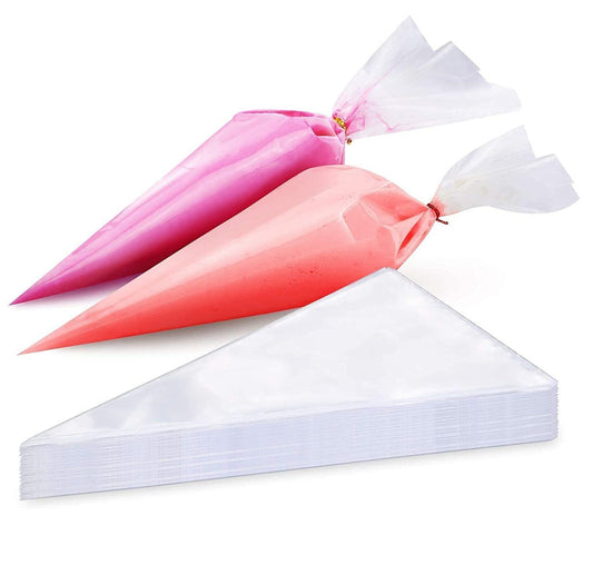 Clear Disposable Icing Bags 18" & 21" Non Sticky Plastic Savoy Piping Bags for Cake Pastry Decoration