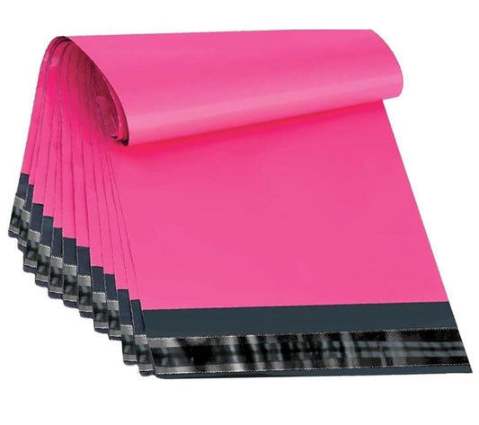 Polythene Mailing Bags Pink Self Seal Postal Parcel Bags - 13" x 19"