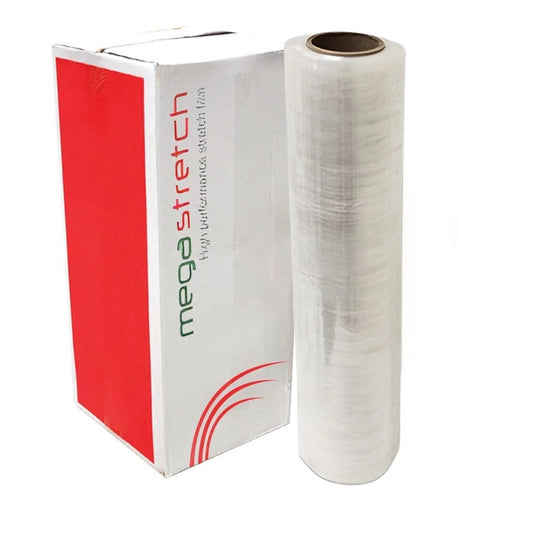 Clear Pallet Wrap Non-Extended Megastretch Shrink Wrap Stretch Cling Film - 500mm x 300m, 17mu