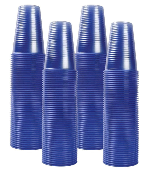 Disposable Plastic Cups Blue Reusable Drinking Vending Cups - 7oz (220ml)