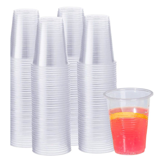 Disposable Plastic Cups Clear Reusable Drinking Vending Cups - 7oz (220ml)