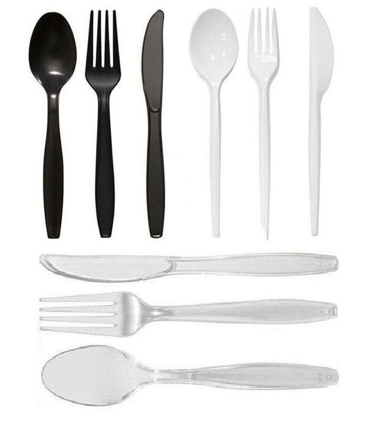Heavy Duty Reusable Mix Cutlery Set Spoons, Forks & Knives (Tithe)