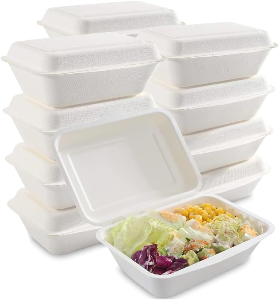 Bagasse Food Container Biodegradable Food Takeaway Container - 600ml / 1000ml