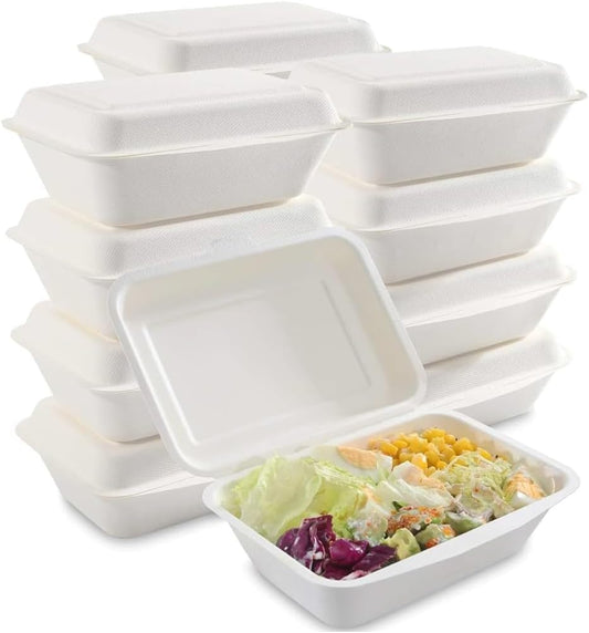 Bagasse Food Container Biodegradable Food Takeaway Container - 600ml / 1000ml