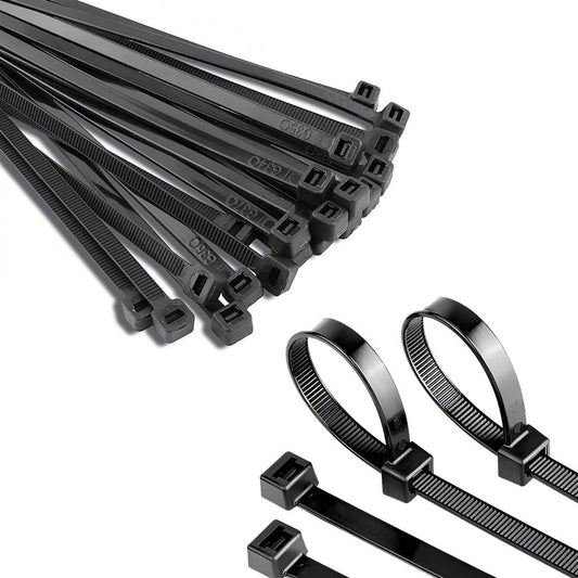 200 x Black Cable Tie Adjustable Heavy Duty Zip Ties - 250 x 4.6mm