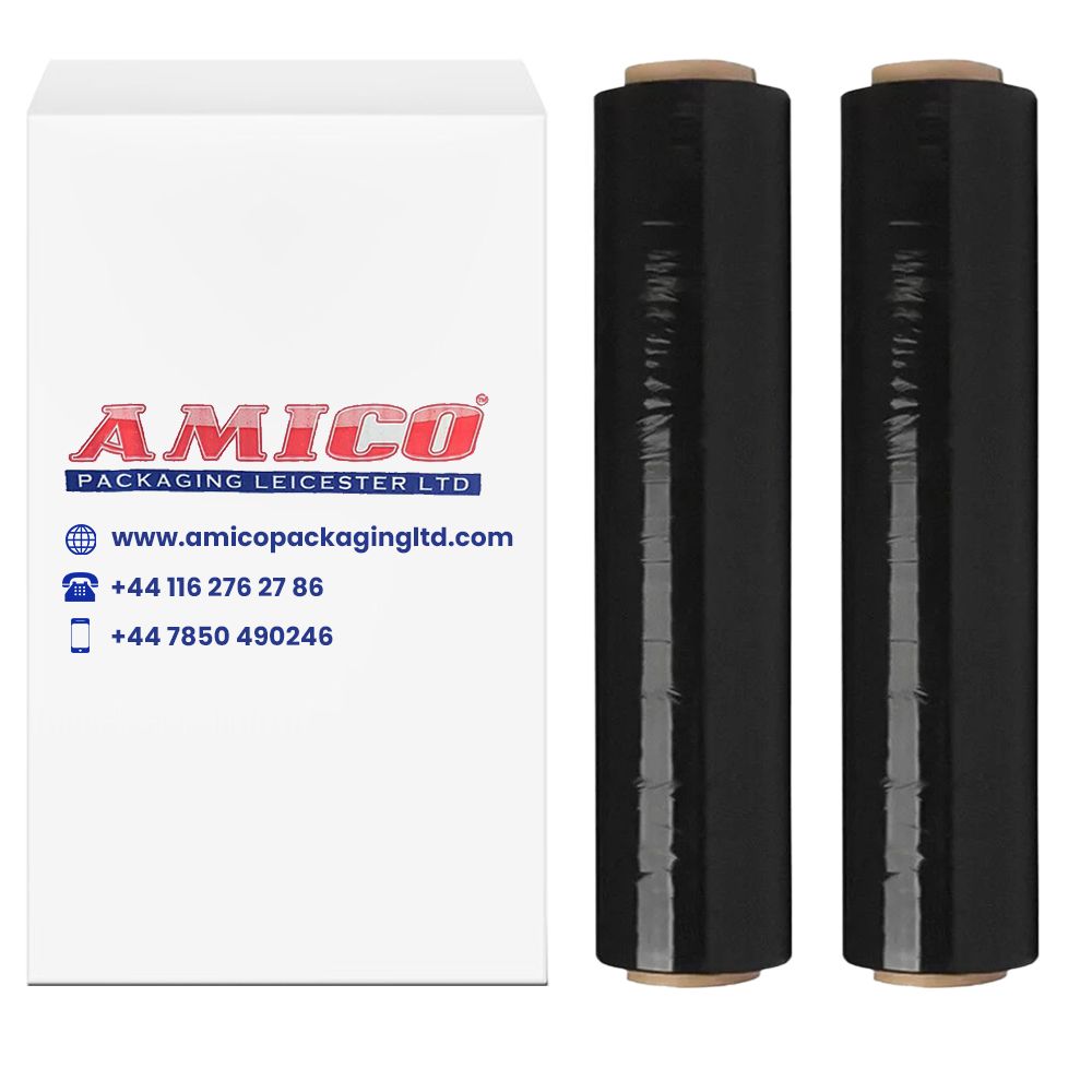 Pallet Wrap Non-Extended Black Stretch Shrink Wrapping Film - 500mm x 200m, 20mu