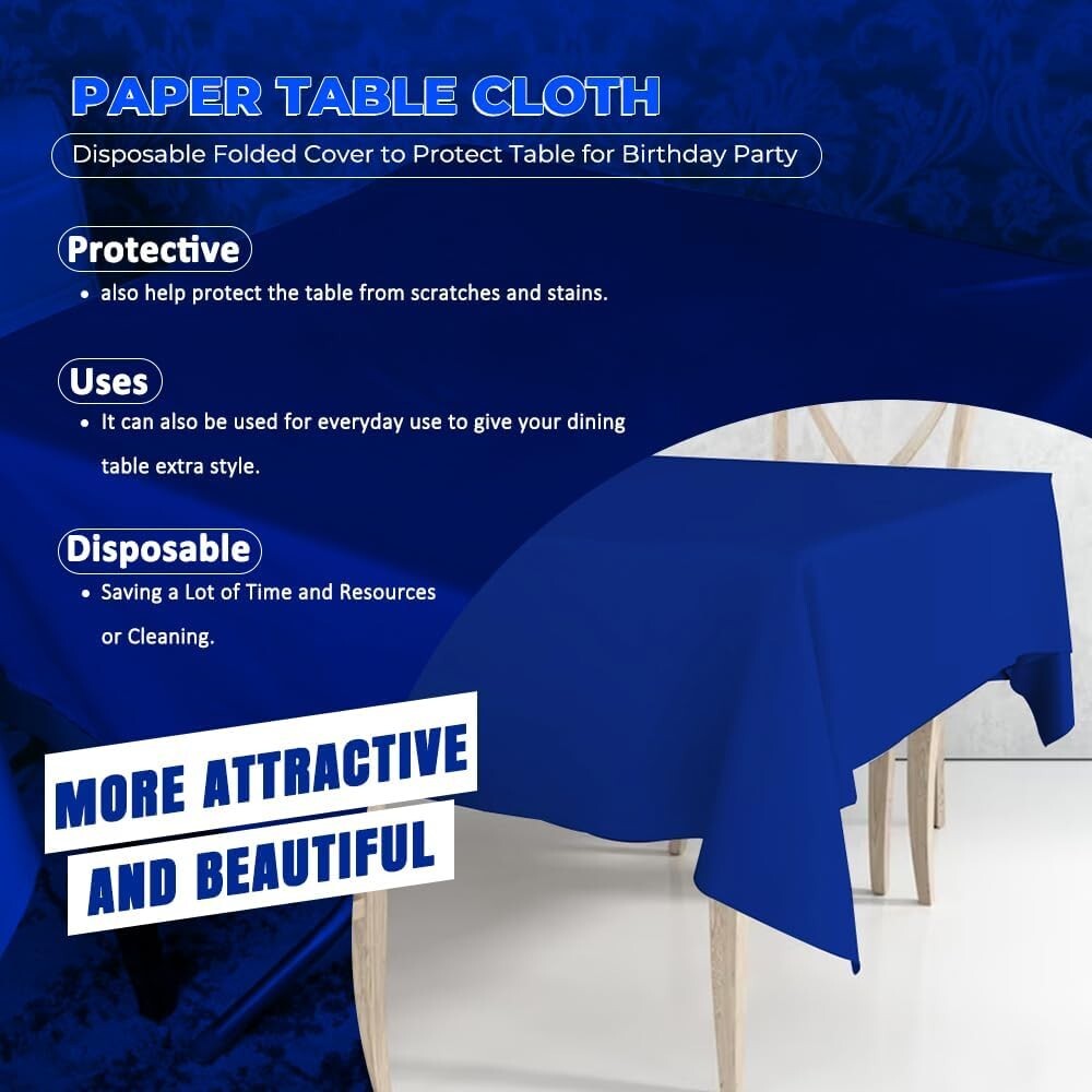 Disposable Paper Table Cover 90cm x 90cm for Parties Catering Weddings Camping