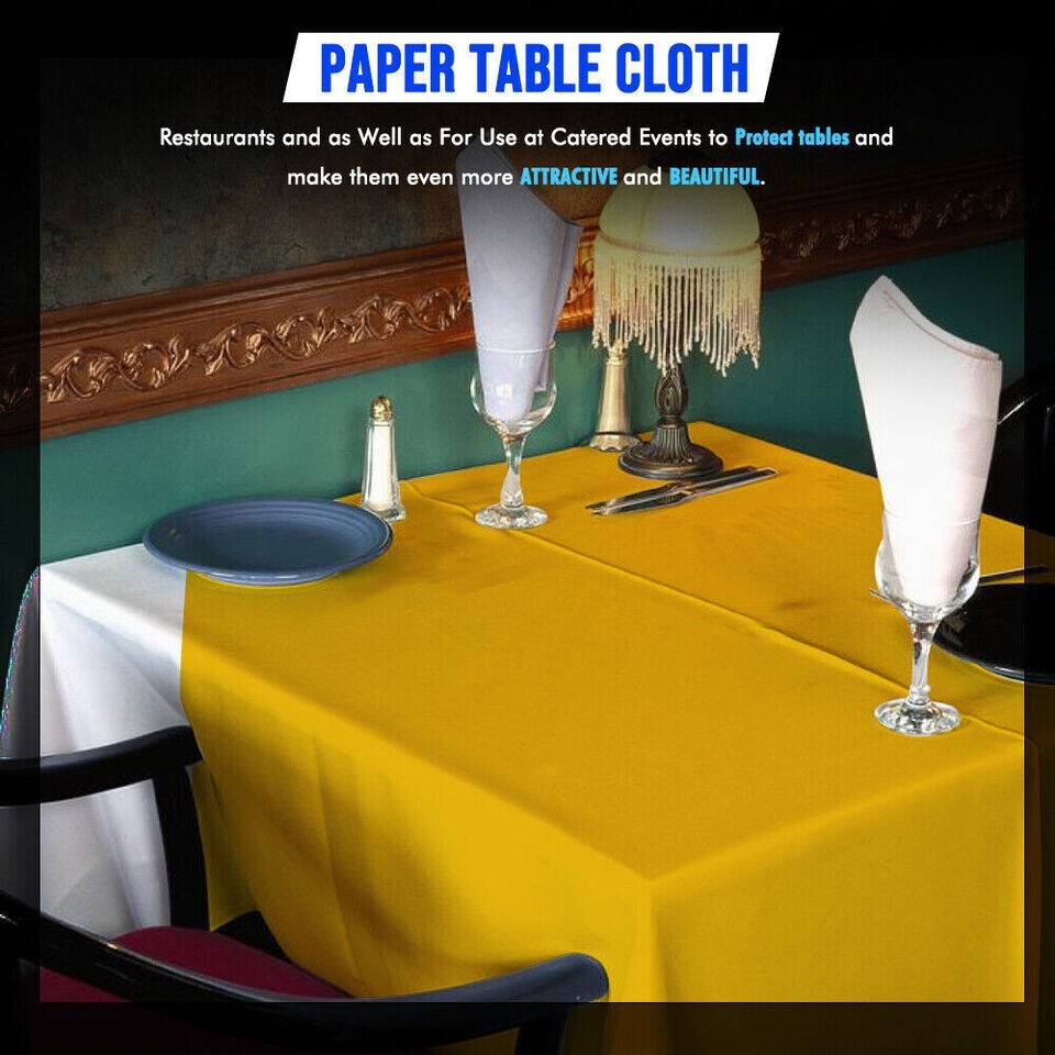 Disposable Paper Table Cover 90cm x 90cm for Parties Catering Weddings Camping