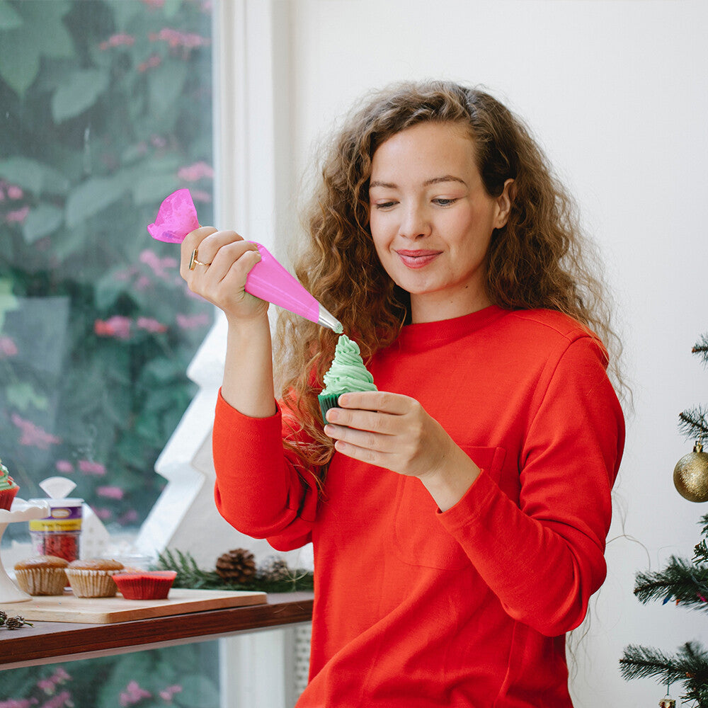 Icing Piping Bags Pink Sticky Disposable Cake Decoration Savoy Bag 21" (Large)