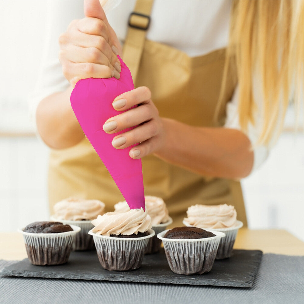 Icing Piping Bags Pink Sticky Disposable Cake Decoration Savoy Bag 21" (Large)