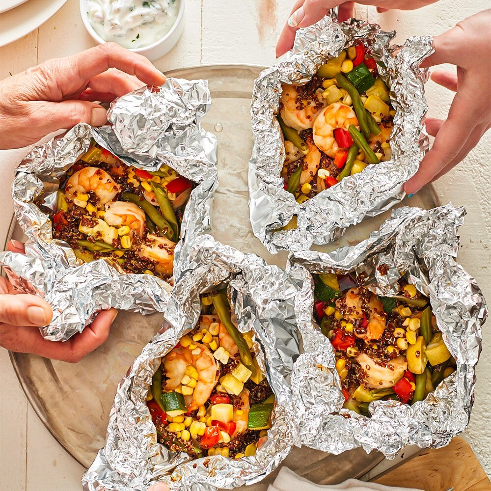 6 x Aluminium Catering Kitchen Tin Foil Roll 450mm x 75m for BBQ Food Wrap Roll