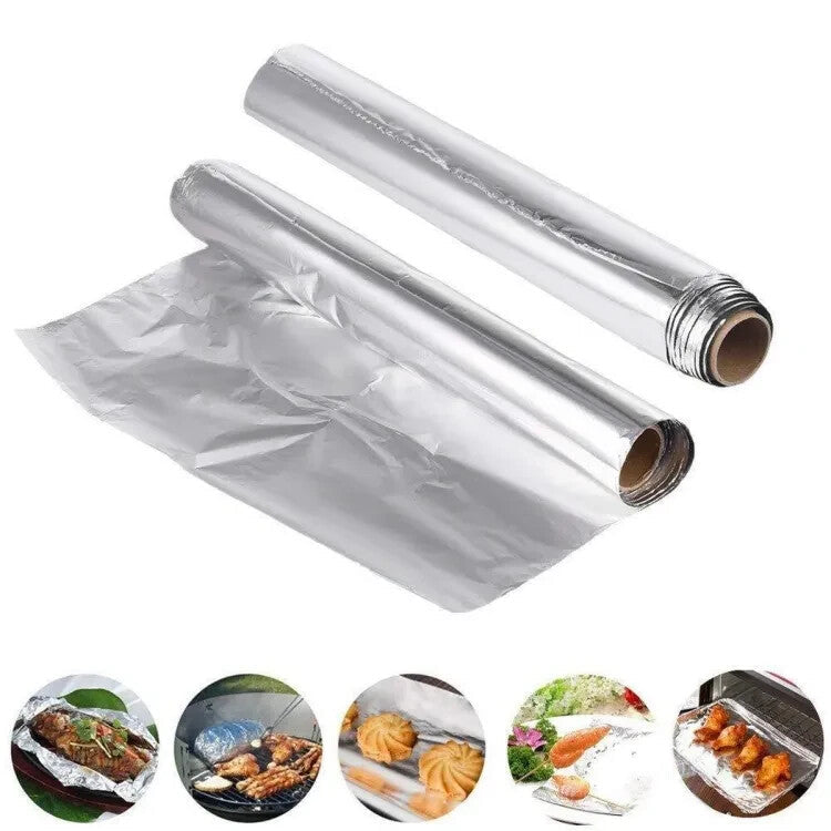 12 x Aluminium Catering Kitchen Tin Foil Roll 450mm x 75m for BBQ Food Wrap Roll