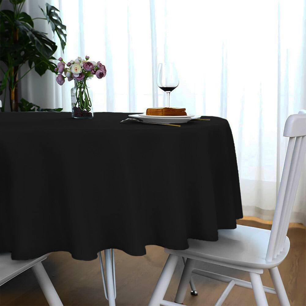 Plastic Table Cloths 84" (213cm) Black Heavy Duty Plastic Table Covers