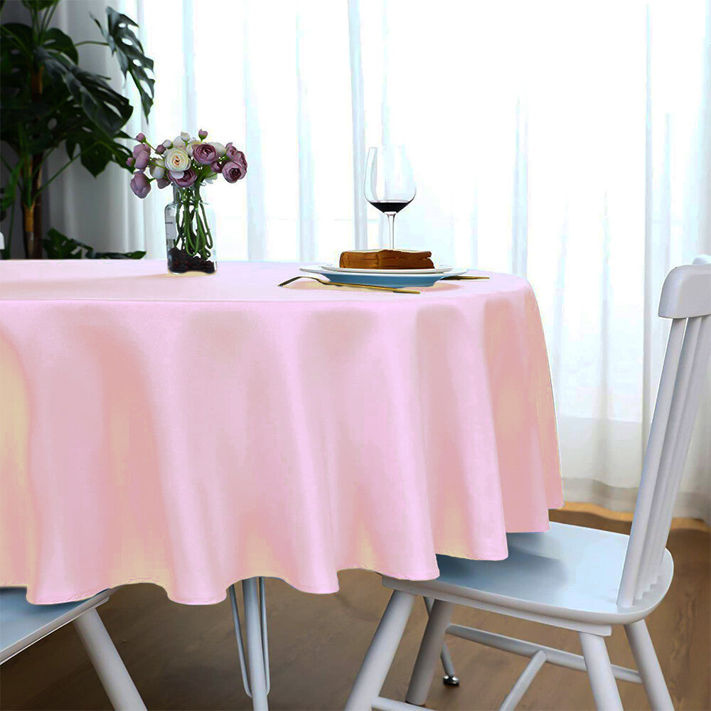 Plastic Table Cloths 84" (213cm) Light  Pink Heavy Duty Plastic Table Covers