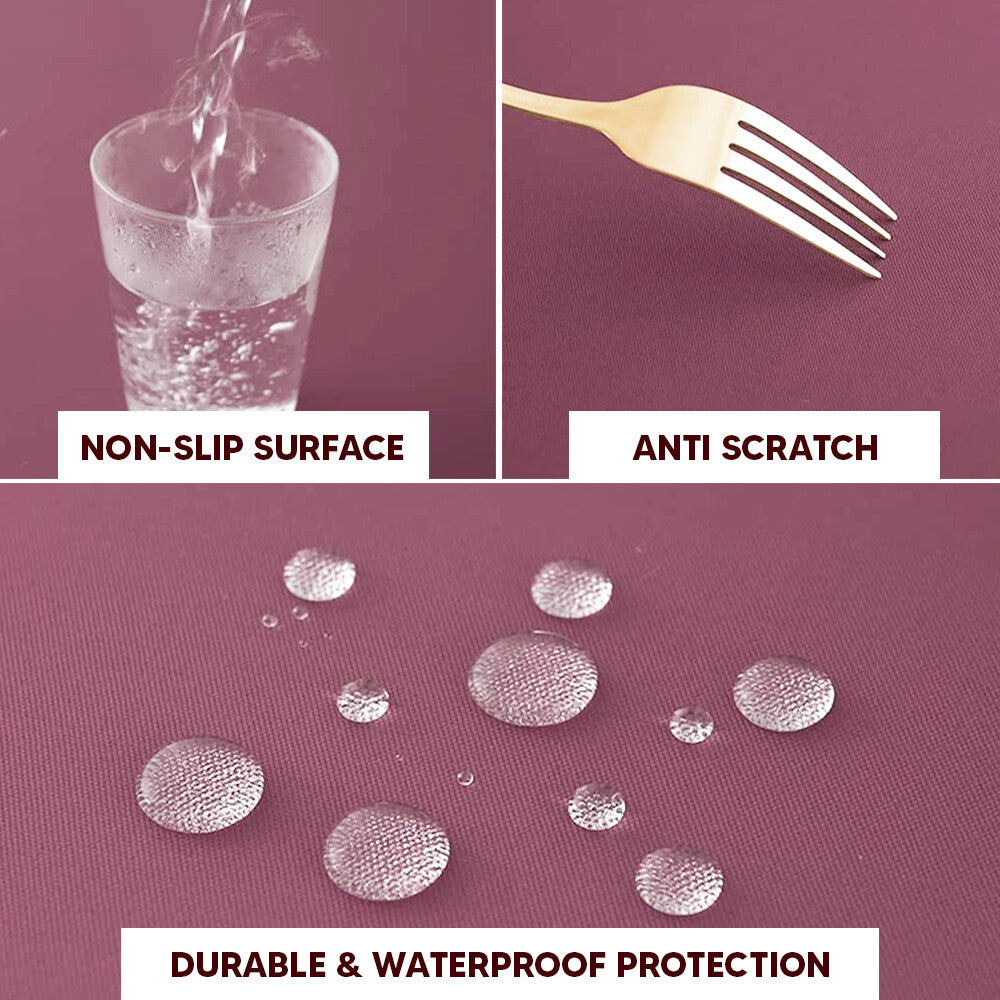 Plastic Table Cloths 84" (213cm) Burgundy Heavy Duty Plastic Table Covers