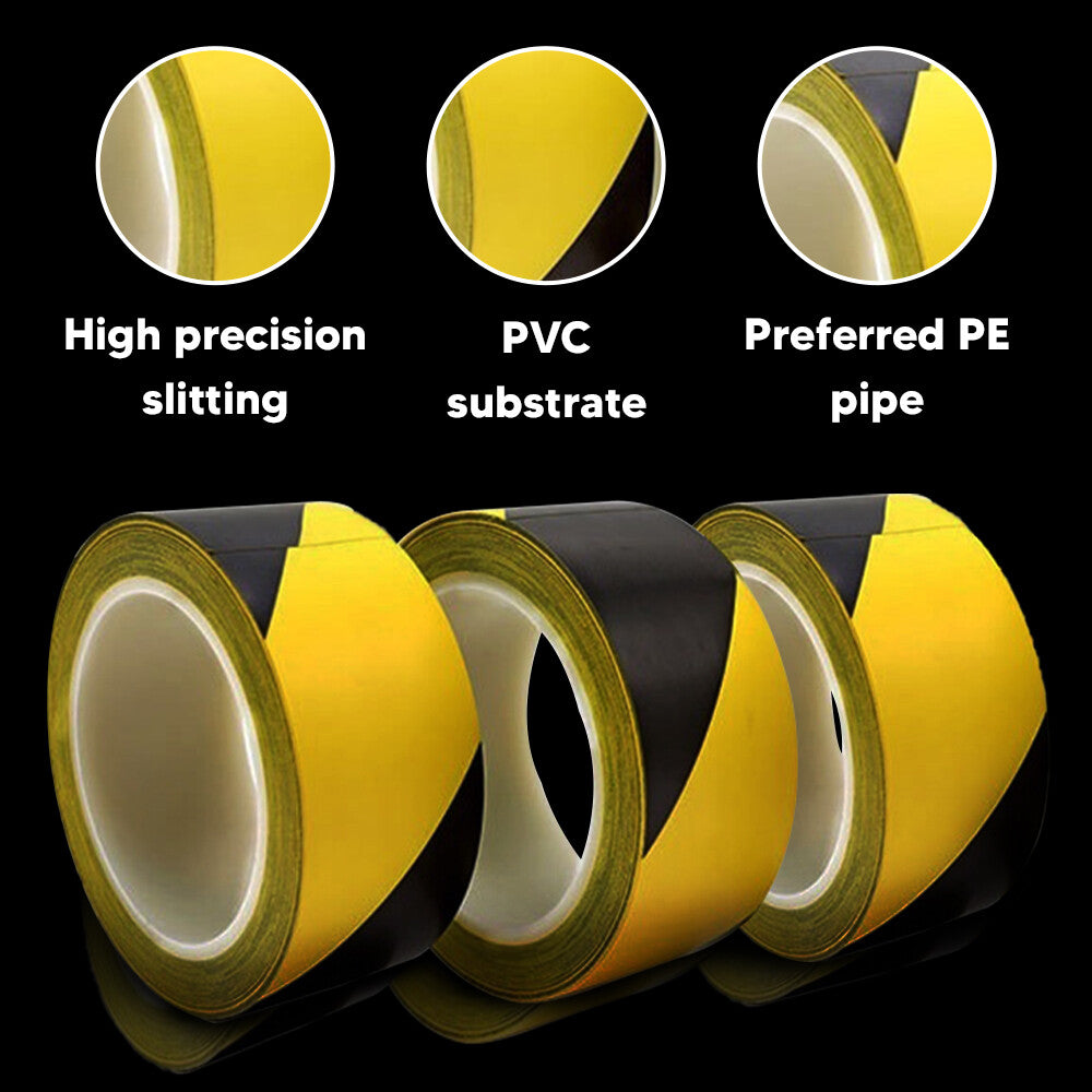 Reflective Hazard Warning Tape 48mm x 33m Black & Yellow Caution Barrier Tape