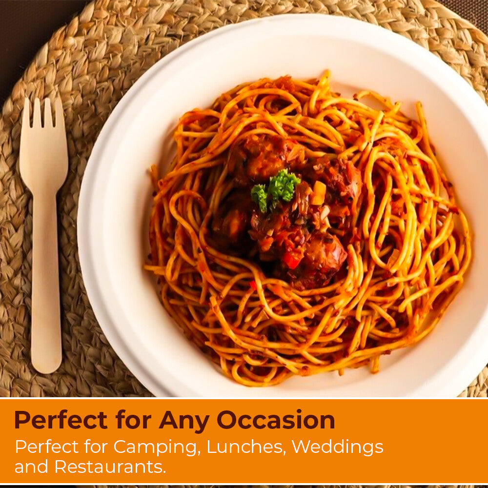 250 x Bagasse Paper Plates 7 / 9 / 10 Inch White Biodegradable Sugarcane Dishes