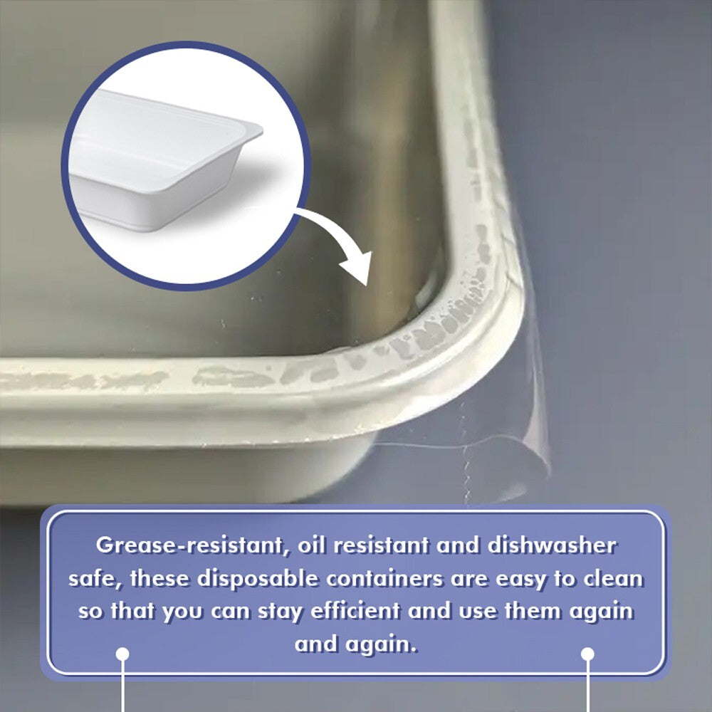 200 x Reusable Plastic Food Serving Tray 7" x 9" White Tray for Baking Freezing