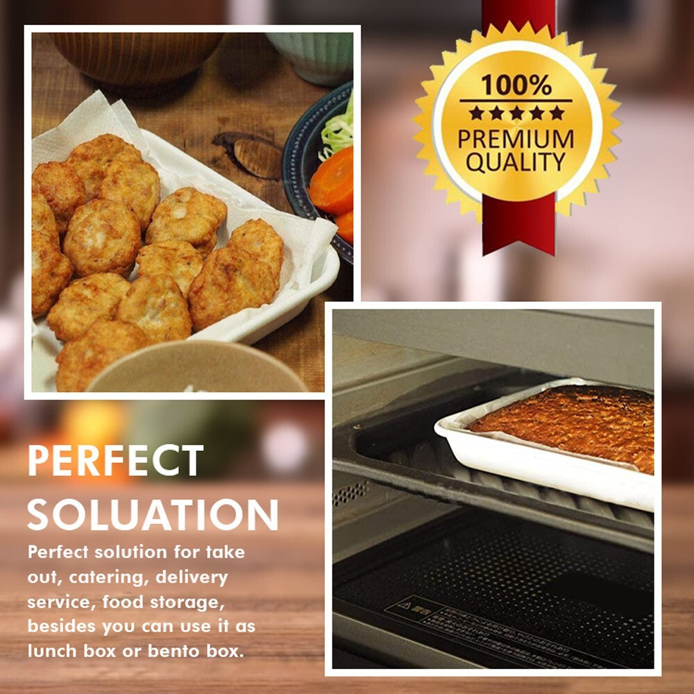 500 x Reusable Plastic Food Serving Tray 7" x 9" White Tray for Baking Freezing