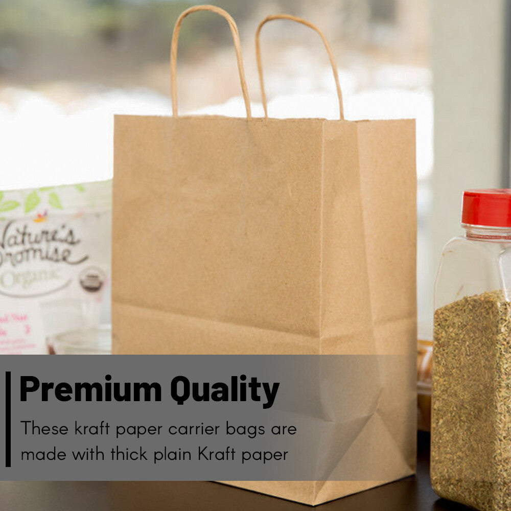 Kraft Paper Bags with Handle XS to XXL Brown Twisted Handle Paper Carrier Bags
