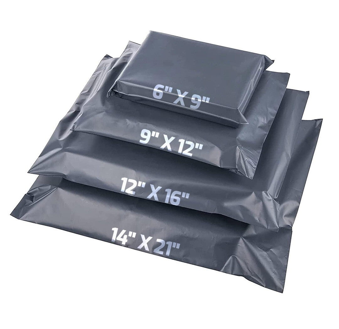 100 x Grey Mixed Size Mailing Bags 6 x 9, 9 x 12, 12 x 16, 14 x 21 (25pcs Each)