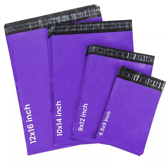 60 x Purple Mixed Size Mailing Bag 6.5x9, 9x12, 10x14, 12x16 (15pcs Each Size)