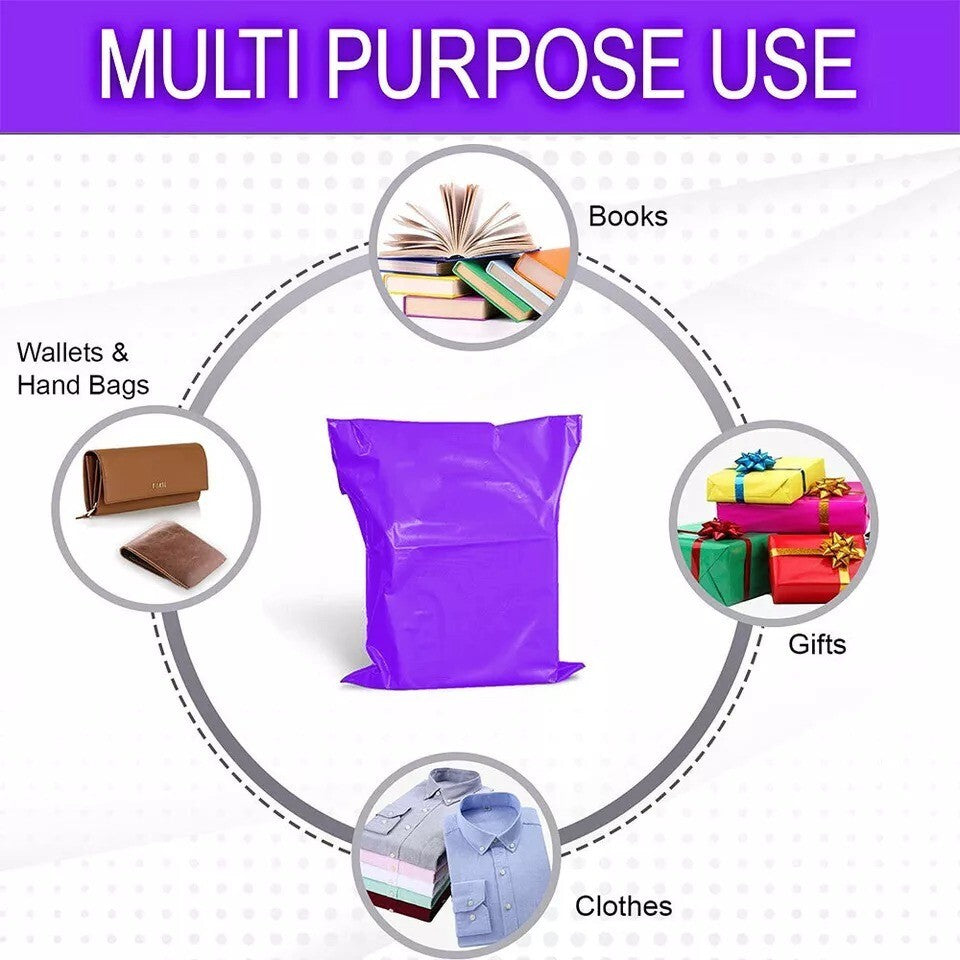 60 x Purple Mixed Size Mailing Bag 6.5x9, 9x12, 10x14, 12x16 (15pcs Each Size)