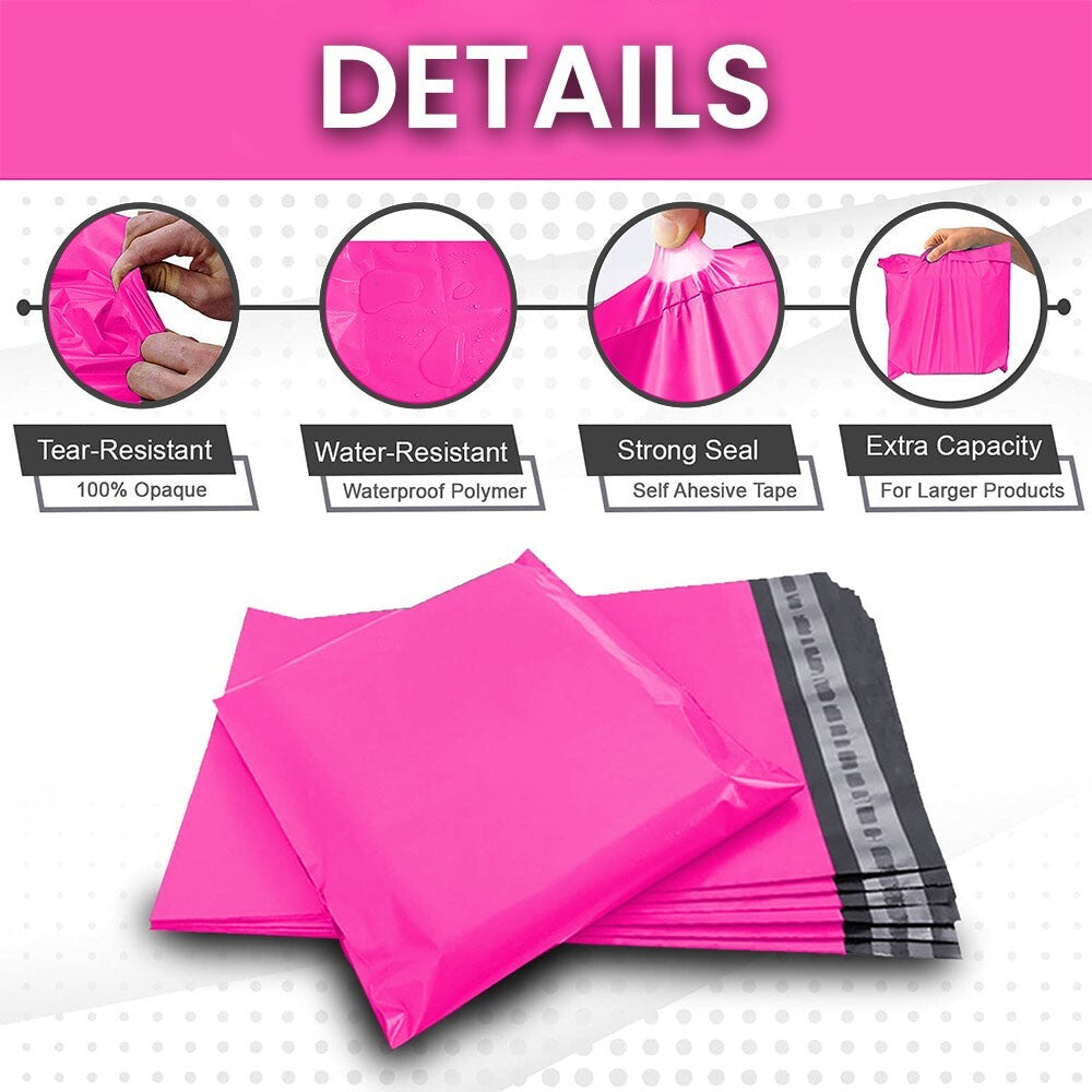 60 Pink Mixed Size Mailing Bag 6 x 9, 9 x 12, 10 x 14, 12 x 16 (Each Size 15pcs)