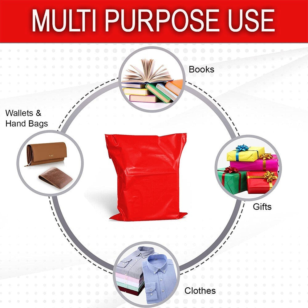 60 Red Mixed Size Mailing Bag 6 x 9, 9 x 12, 10 x 14, 12 x 16 (Each Size 15pcs)