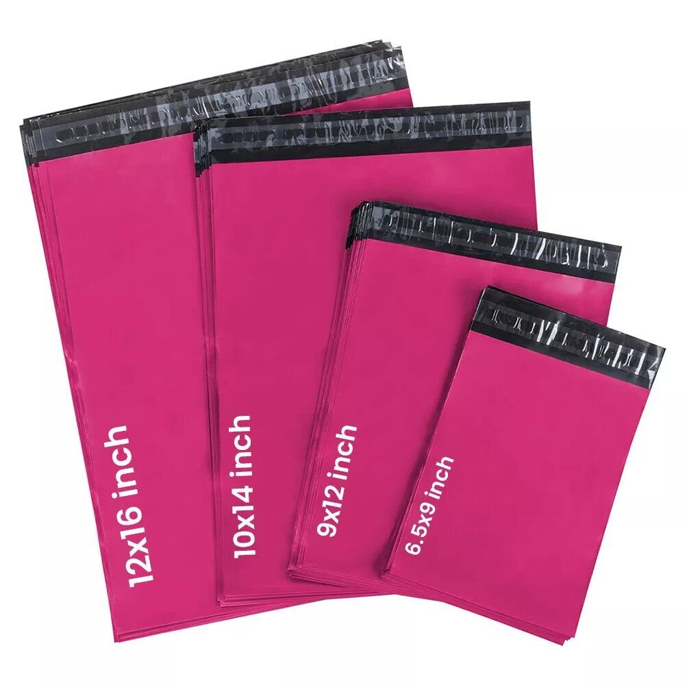 60 x Pink Mixed Size Mailing Bag 6.5 x 9, 9 x 12, 10 x 14, 12 x 16 (15pcs Each)
