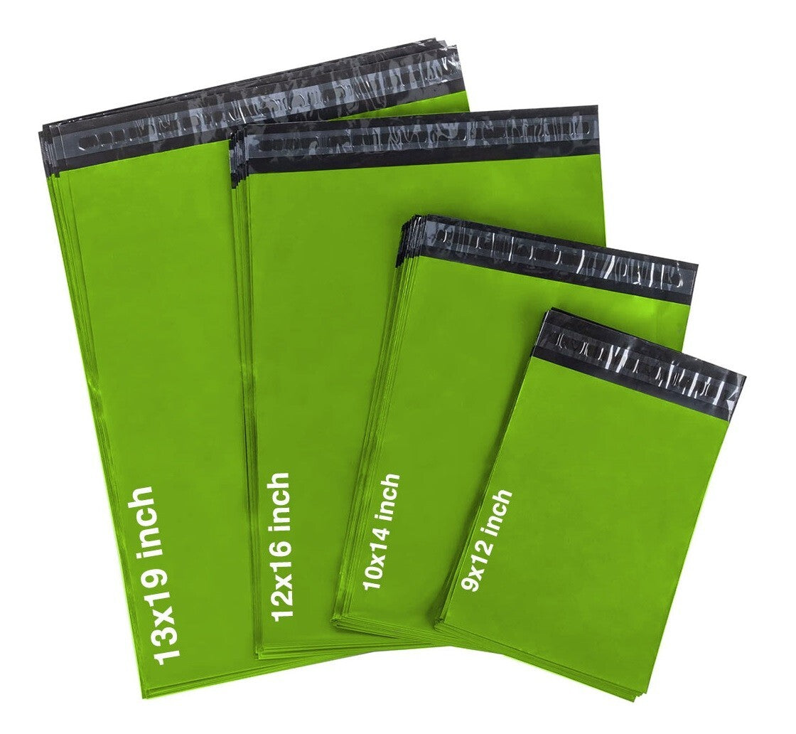 60 x Green Mixed Size Mailing Bag 9 x 12, 10 x 14, 12 x 16, 13 x 19 (15pcs Each)