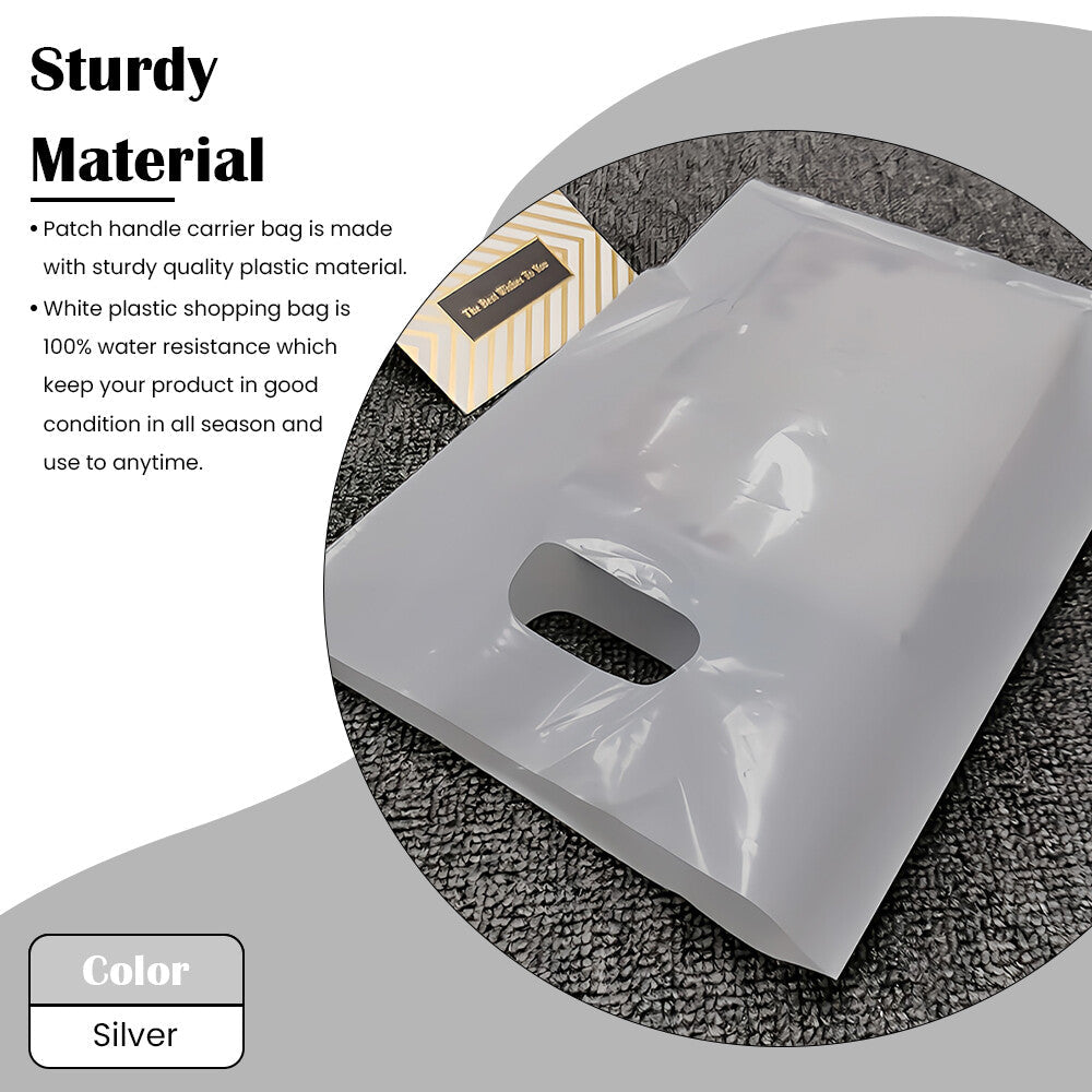 Plastic Patch Handle Carrier Bags Strong Handle Takeaway Plastic Bag for Cloths