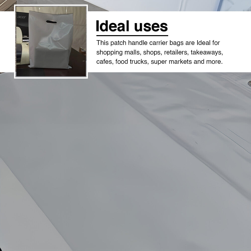 Plastic Patch Handle Carrier Bags Strong Handle Takeaway Plastic Bag for Cloths