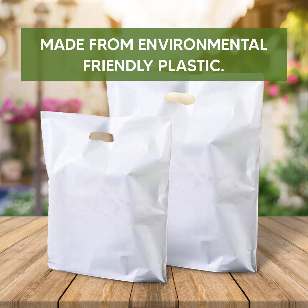 Plastic Patch Handle Carrier Bags Strong Handle Takeaway Plastic Bag for Cloths