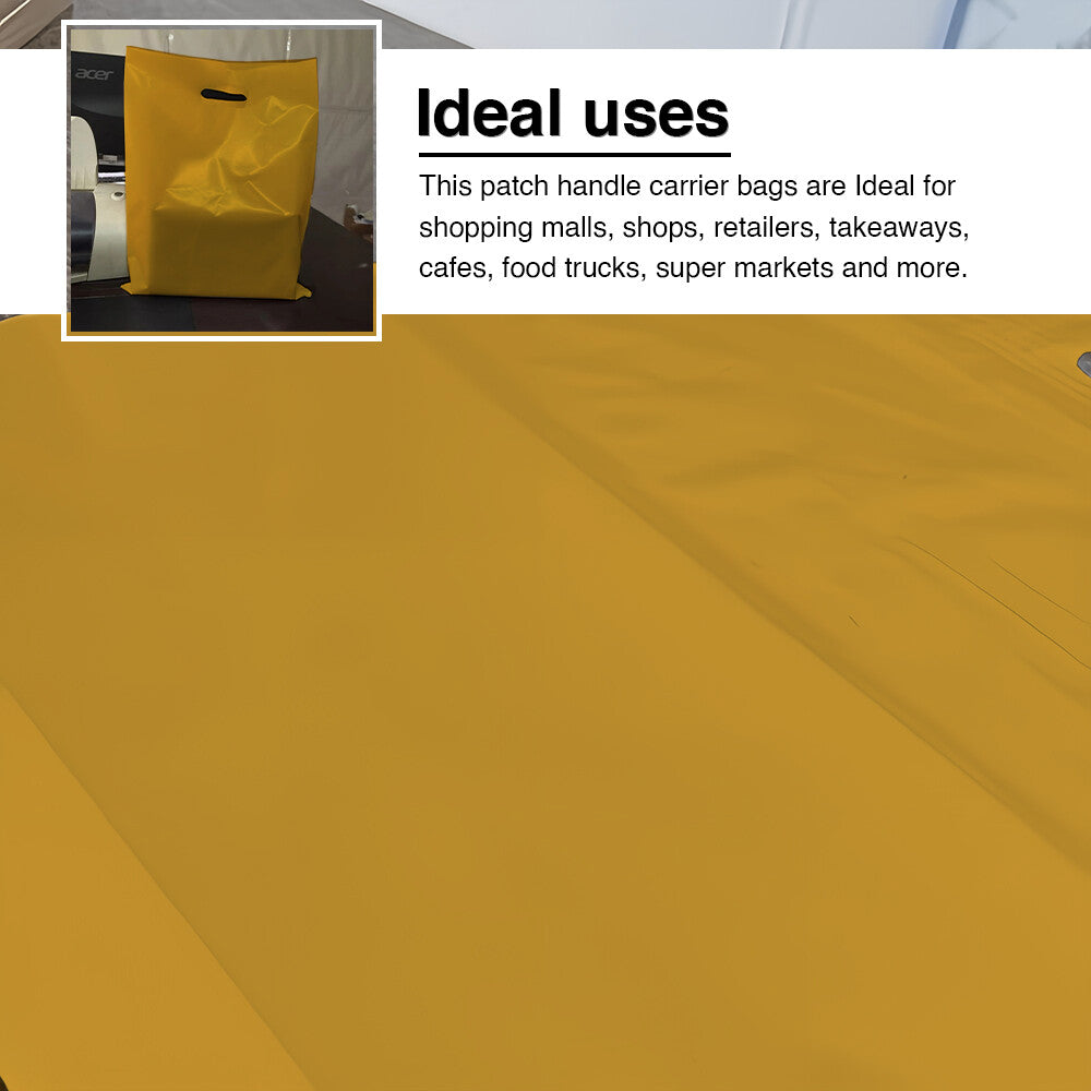 Plastic Patch Handle Carrier Bags Strong Handle Takeaway Plastic Bag for Cloths