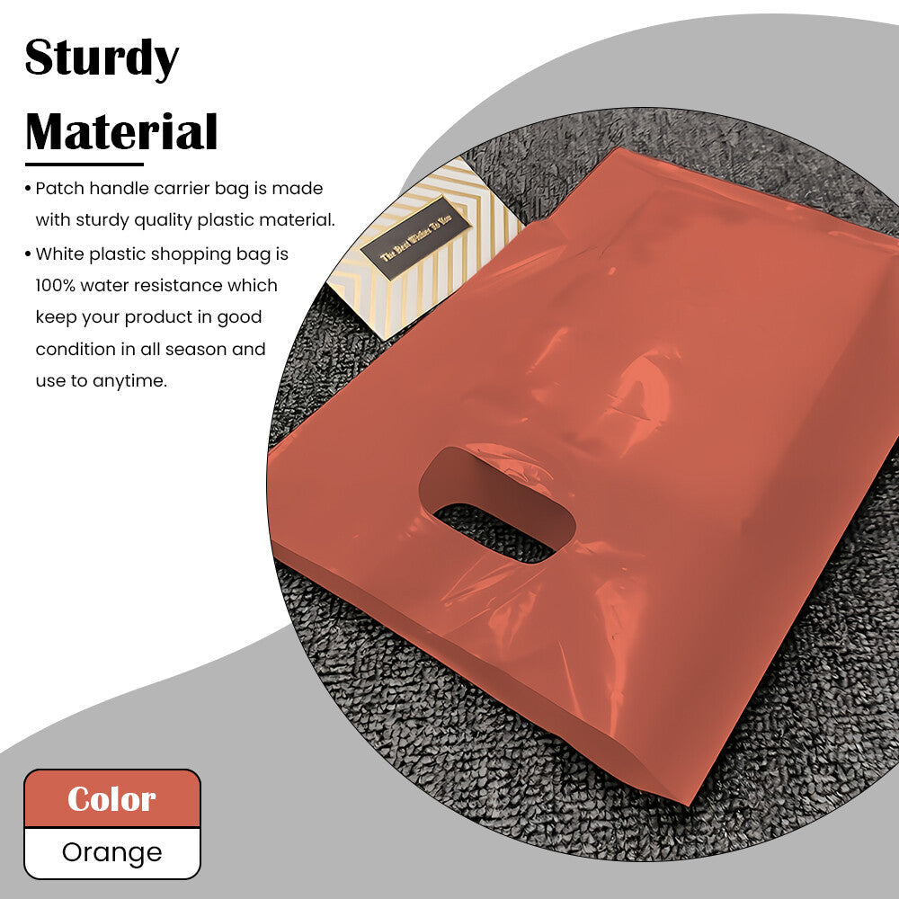 Plastic Patch Handle Carrier Bags Strong Handle Takeaway Plastic Bag for Cloths