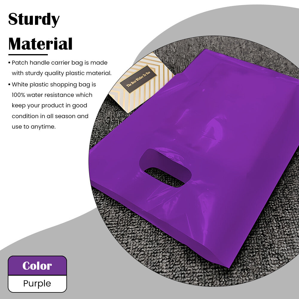 Plastic Patch Handle Carrier Bags Strong Handle Takeaway Plastic Bag for Cloths