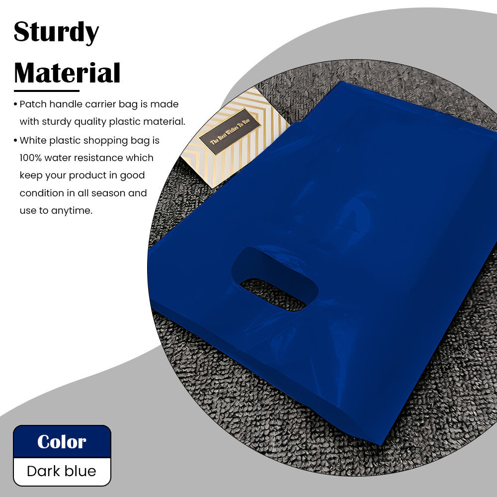 Plastic Patch Handle Carrier Bags Strong Handle Takeaway Plastic Bag for Cloths