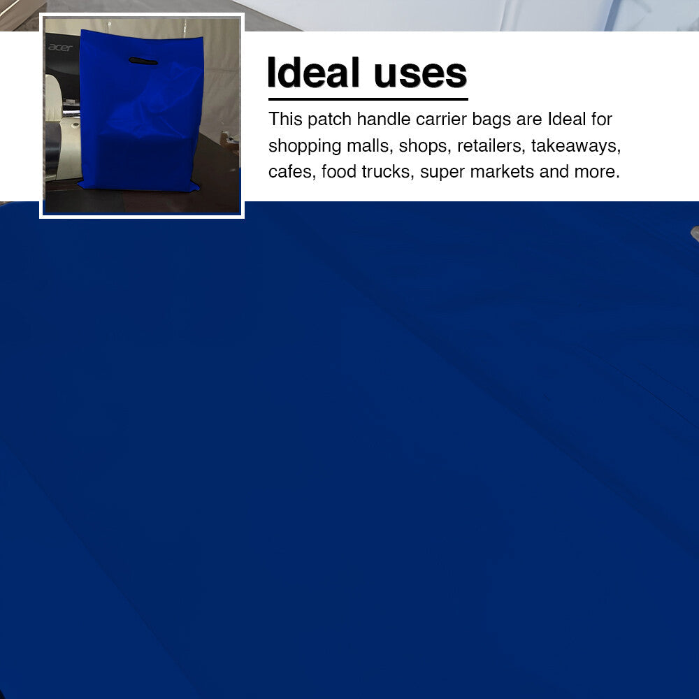 Plastic Patch Handle Carrier Bags Strong Handle Takeaway Plastic Bag for Cloths