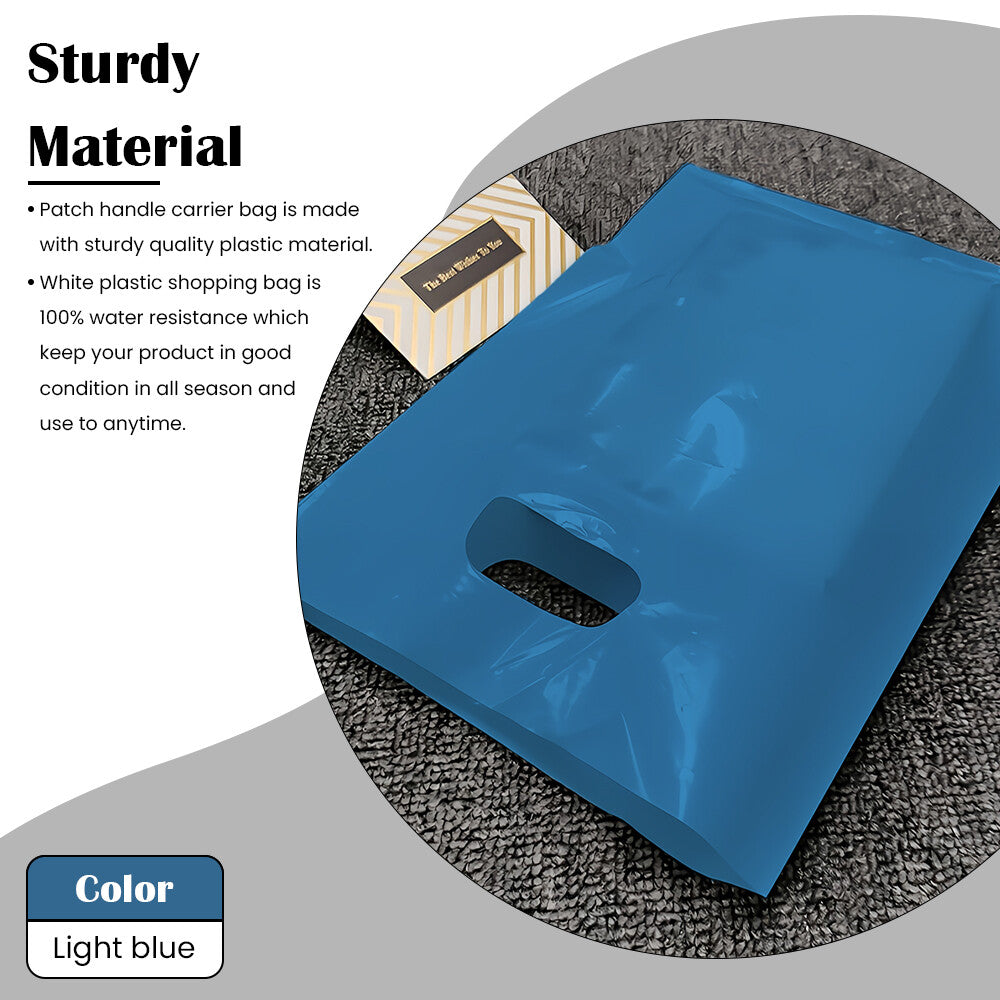 Plastic Patch Handle Carrier Bags Strong Handle Takeaway Plastic Bag for Cloths