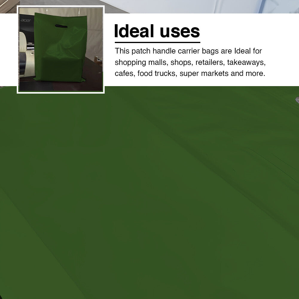 Plastic Patch Handle Carrier Bags Strong Handle Takeaway Plastic Bag for Cloths