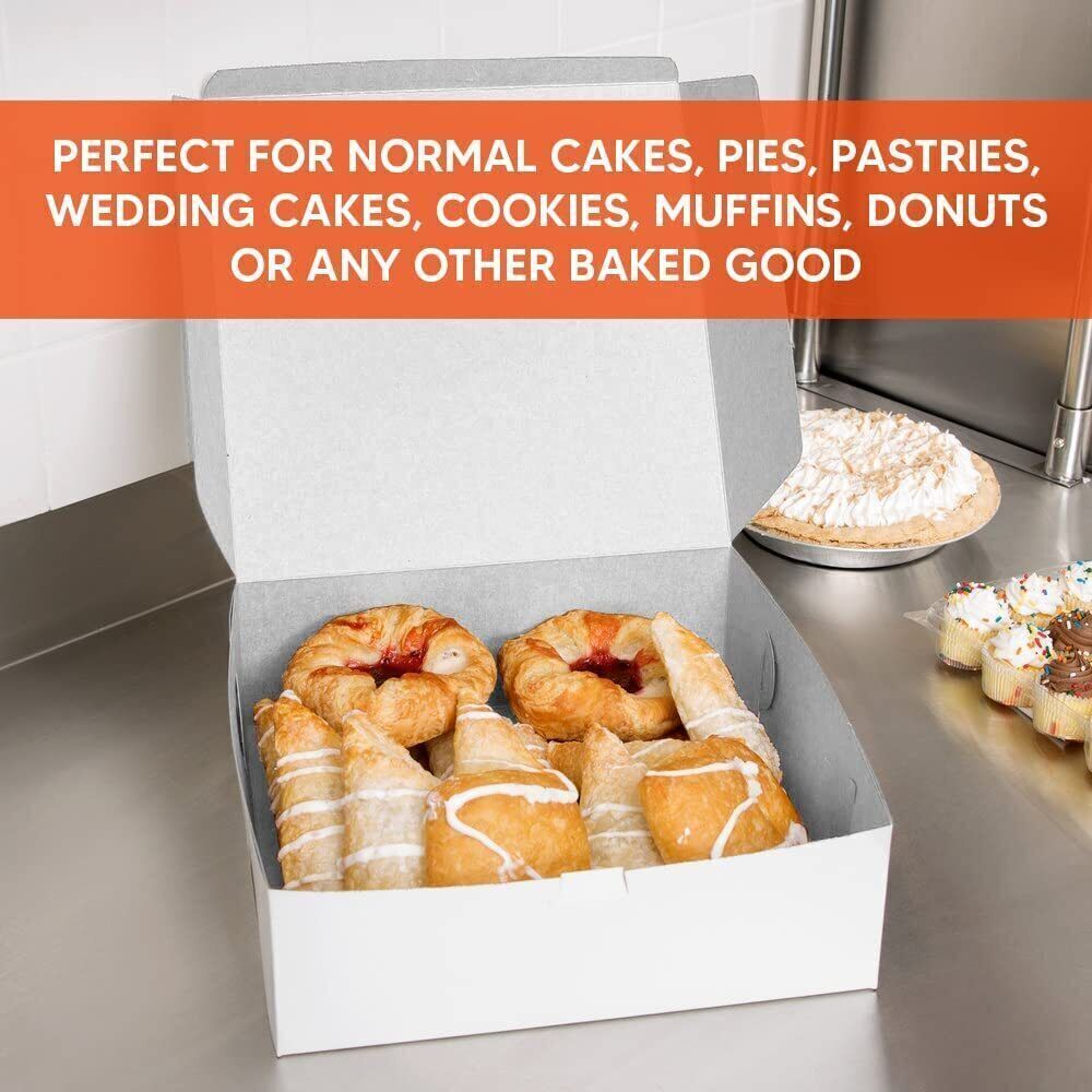 100 x White Fold Flat Cake Boxes S-M-L-XL for Christmas Birthday Cake