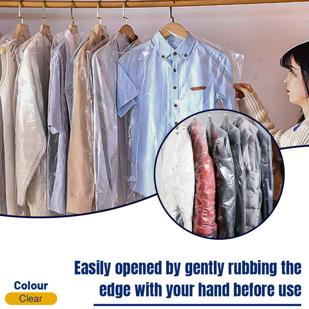 10 x Garment Covers Roll Polythene Dry Cleaner Bags on Roll for Long Dress