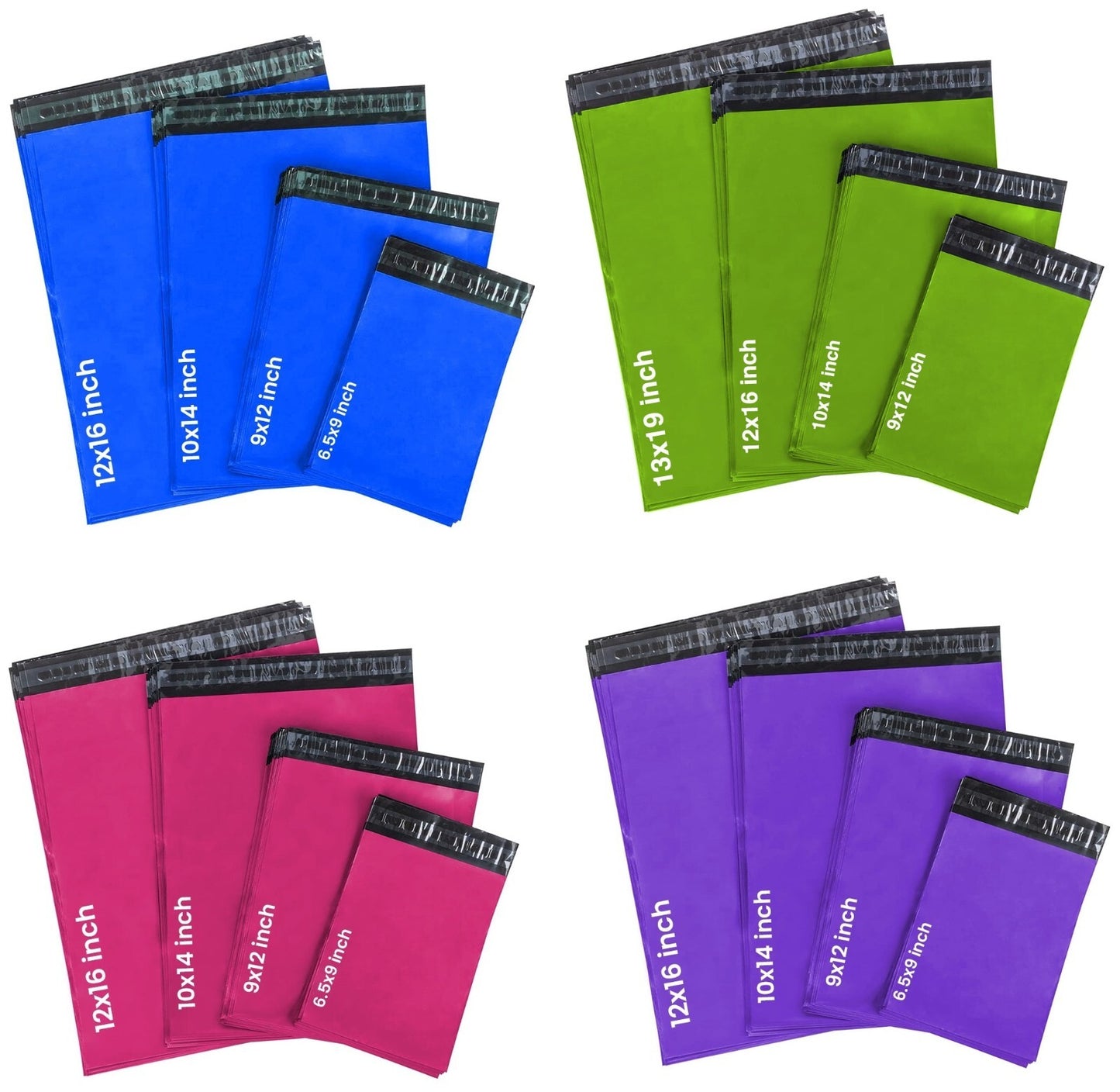 60 x Polythene Mixed Size Mailing Bag Self Seal Postage Postal (Each Size 15pcs)