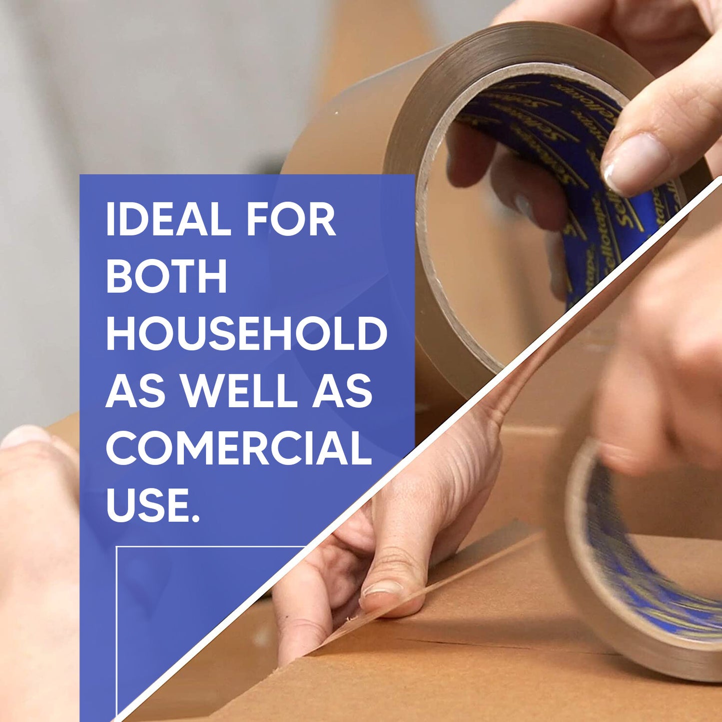 Heavy Duty Parcel Packaging Tape 48mm x 40m Brown Buff Carton Sealing Tape