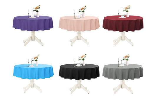 Plastic Table Cloths 84" (213cm) Heavy Duty Plastic Wipeable Table Covers