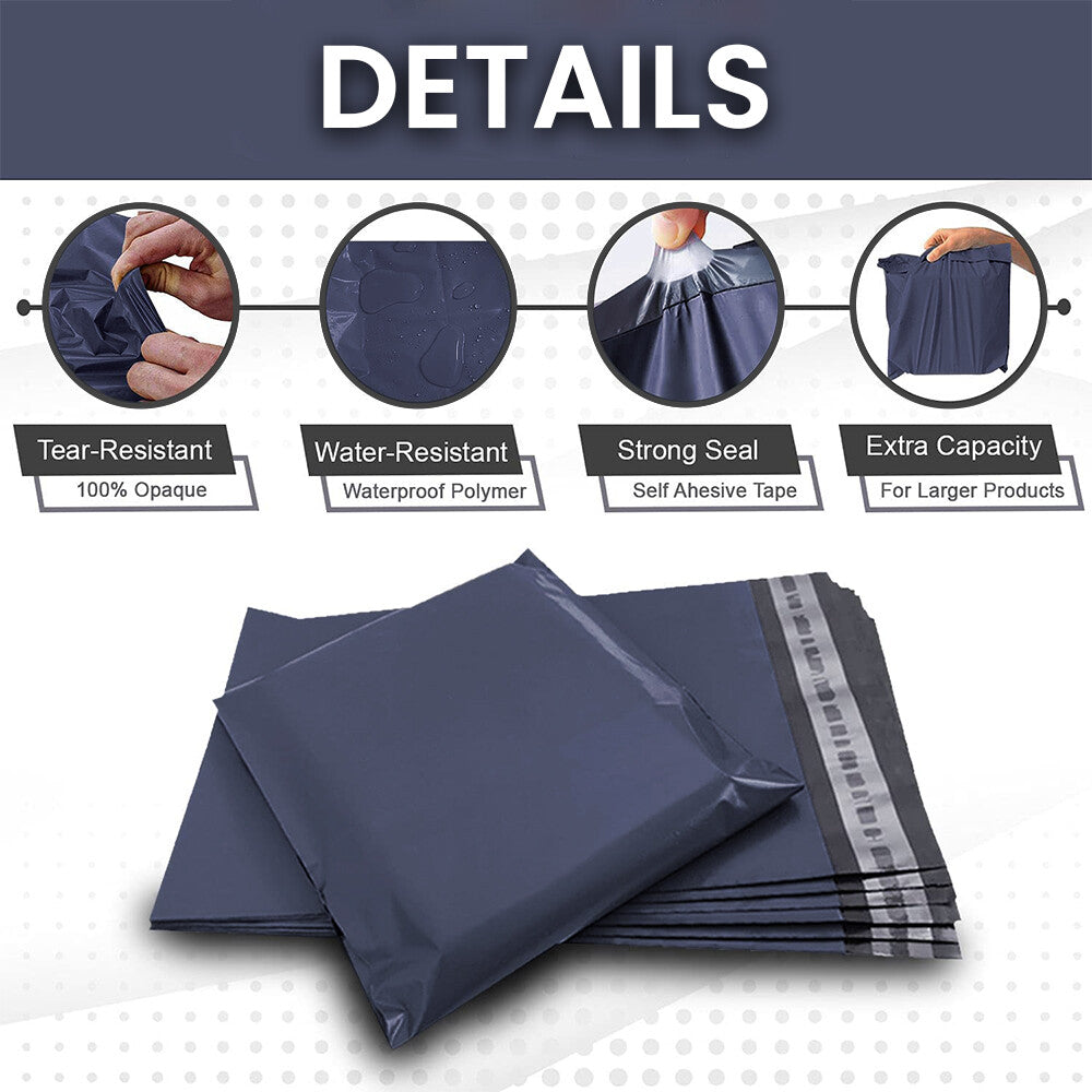 Strong Polythene Bags Dark Grey Poly Misprinted Postal Cloth Bag - 8" x 12"